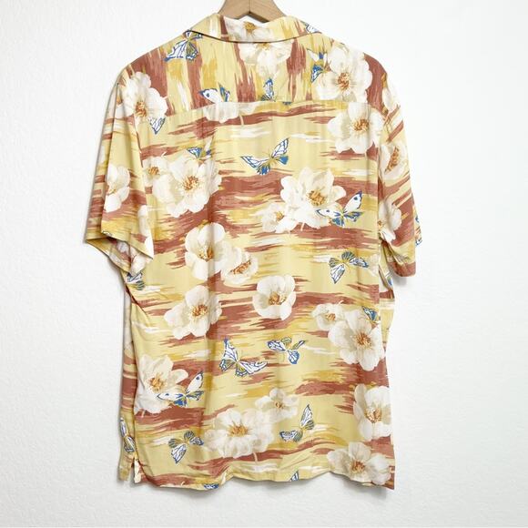 Denim & Flower Floral Butterfly Print Men Button Up Shirt Size XL Brand New - Picture 2 of 4